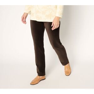 Susan Graver Women's Pants Sz S Weekend Knit Corduroy Straight Leg Brown A700727